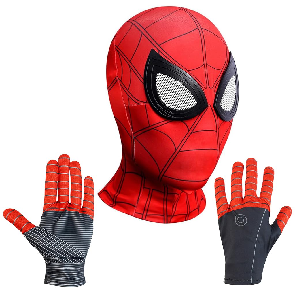 Fancyku® 3D Spider-Man Mask and Gloves Gift, Spiderman Masks Spider Man Cosplay Costumes Superhero Lenses for Adult Kids, Role Play Superhero Masks for Halloween Masquerade Cosplay (Red) (B0CQ2LC5Q3) Amazon Price History, Amazon Price Tracker