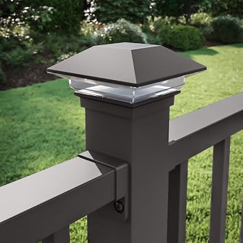 Deckorators 2-1/2 in. x 2-1/2 in. Weathered Brown Solar LED Post Cap