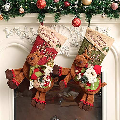 Santa Claus, Snowman Xmas Stockings - Image 3