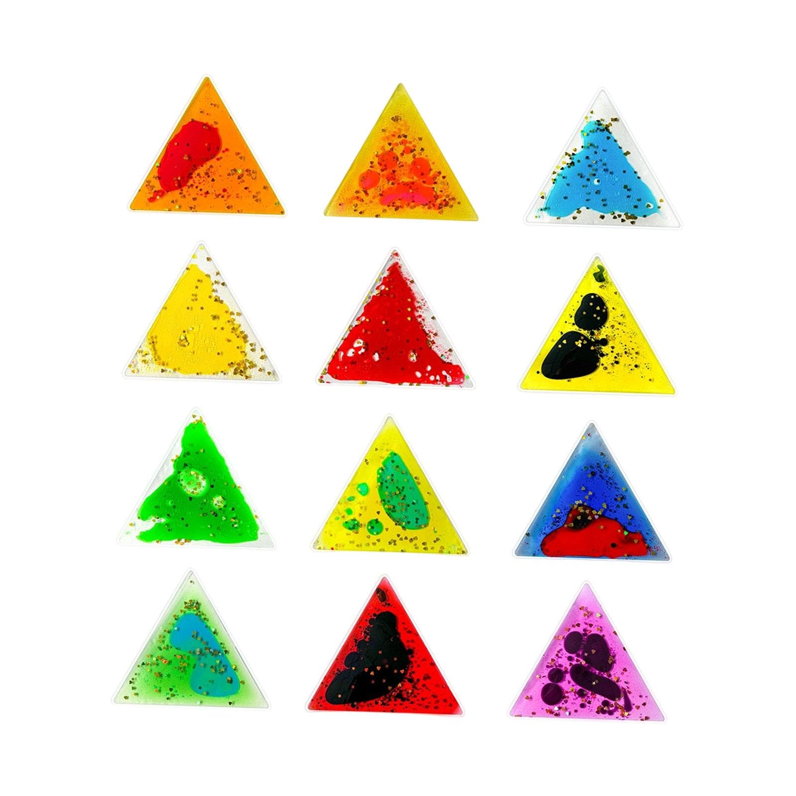 12 Giocattoli in Gel Calmanti, Regali Sensoriali da Viaggio Ideali per Adolescenti, Triangolo
