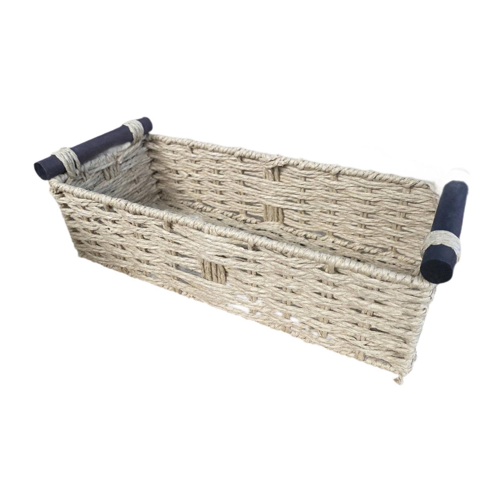Storage Basket Countertop Cabinet Organizer Bin for Makeup Pastries Sundries Beige-image-25