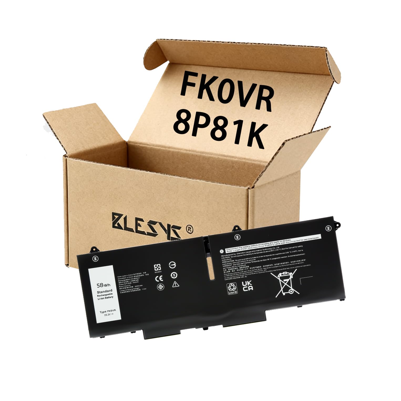 BLESYS FK0VR Batterie pour Dell Latitude 5330 5430 5530