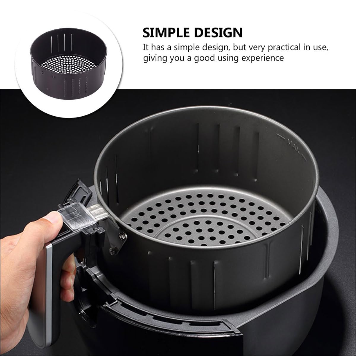Cestello in Ghisa Nero 3, 5l per Friggitrice ad Aria per Cucina