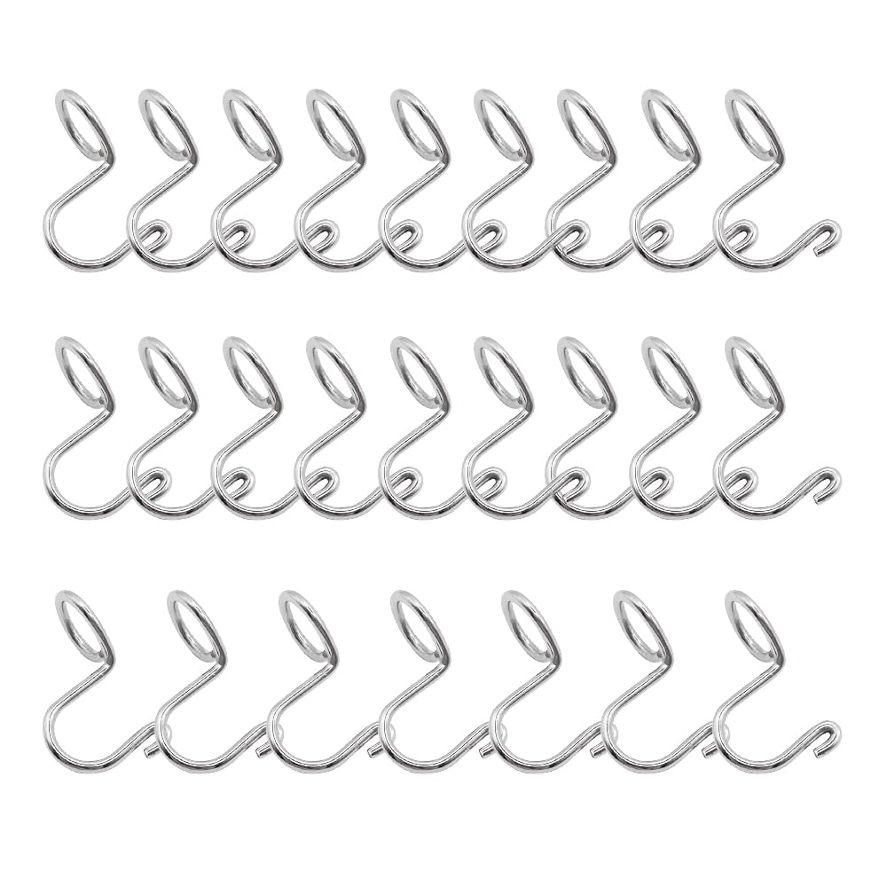 HLIWS Clothes Hanger Connector Hooks-25 PCS Stainless Steel Space Saving Coat Hanger Connectors,Extender Cascading Connection Hooks for Clothes Closet