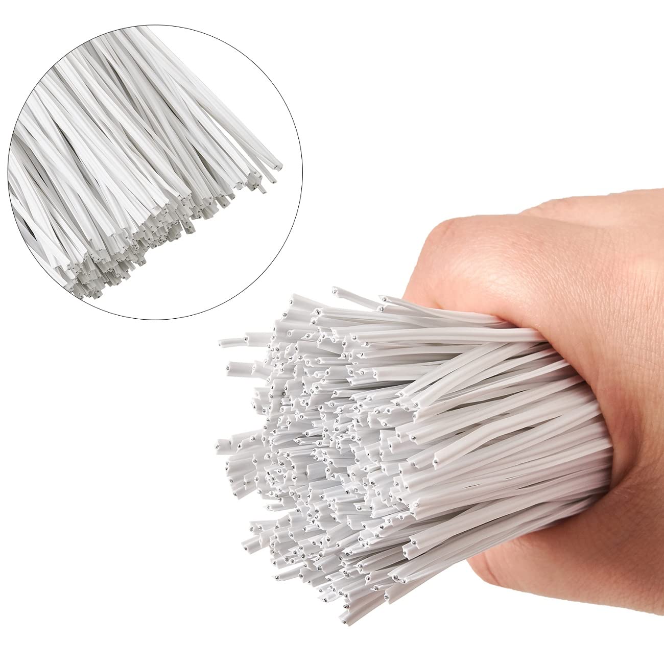 300 Fascette Fermasacco In Plastica Bianche – Lunghezza 12,7 Cm – Per Alimenti, Giardinaggio, Cavi - 3