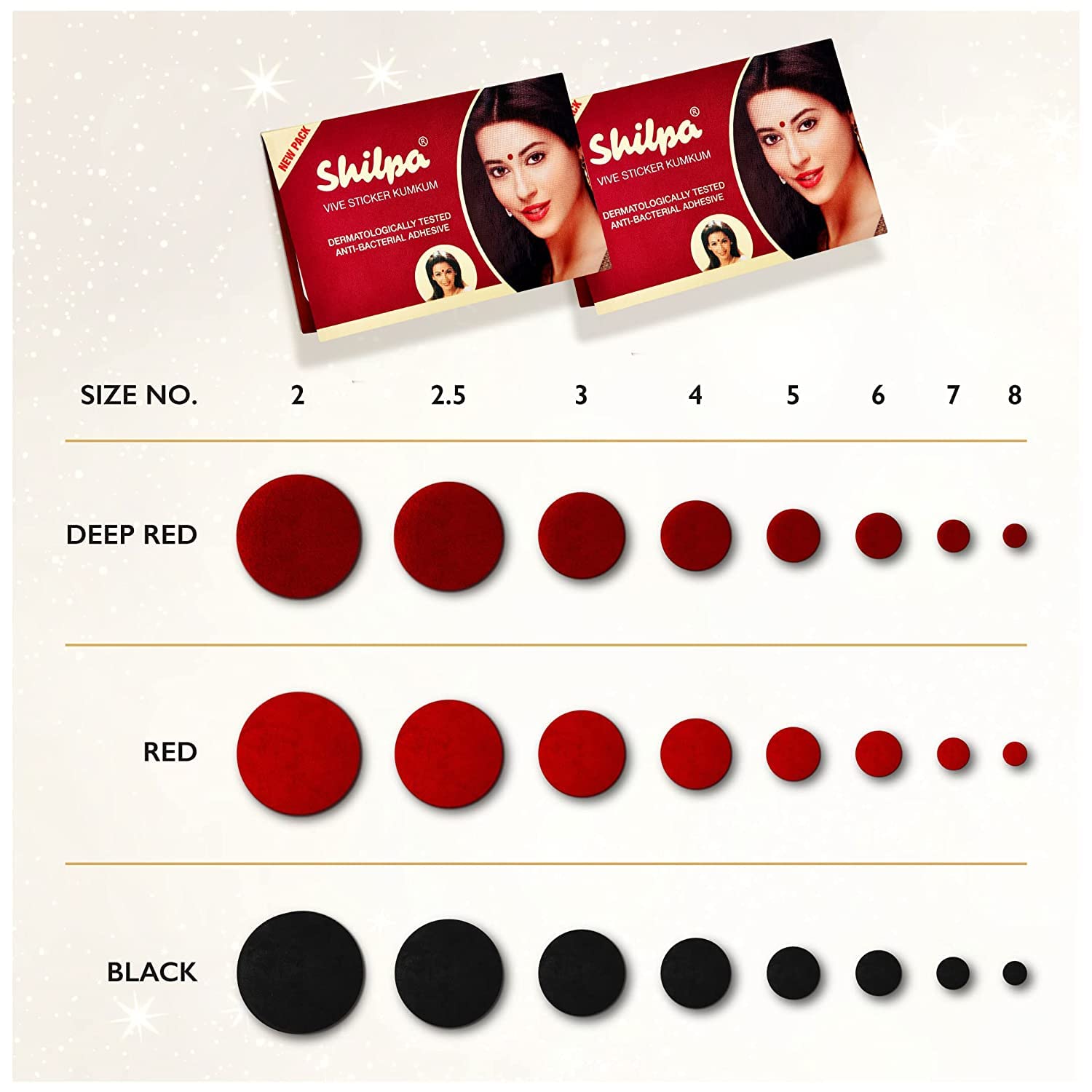 SARANSH Creation Vive Bindi Kumkum, Deep Red, Size 9 3