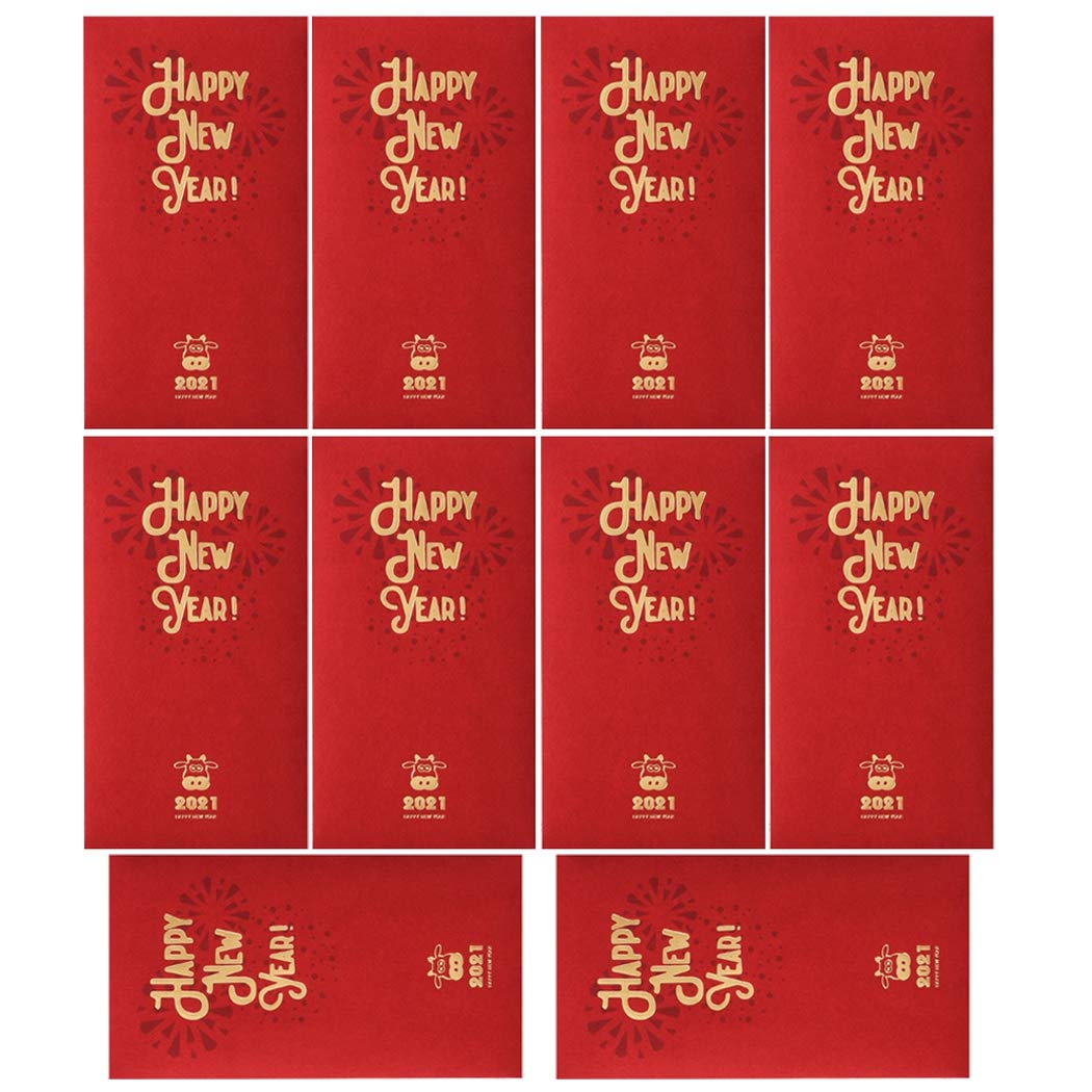 SOWUNO 10PCS 2021 Chinese Red Envelopes Cartoon Red Packets Lucky Money Packets for New Year Cartoon Red Packet Red Pocket Money Envelope Hong Bao Money Packet-image-7