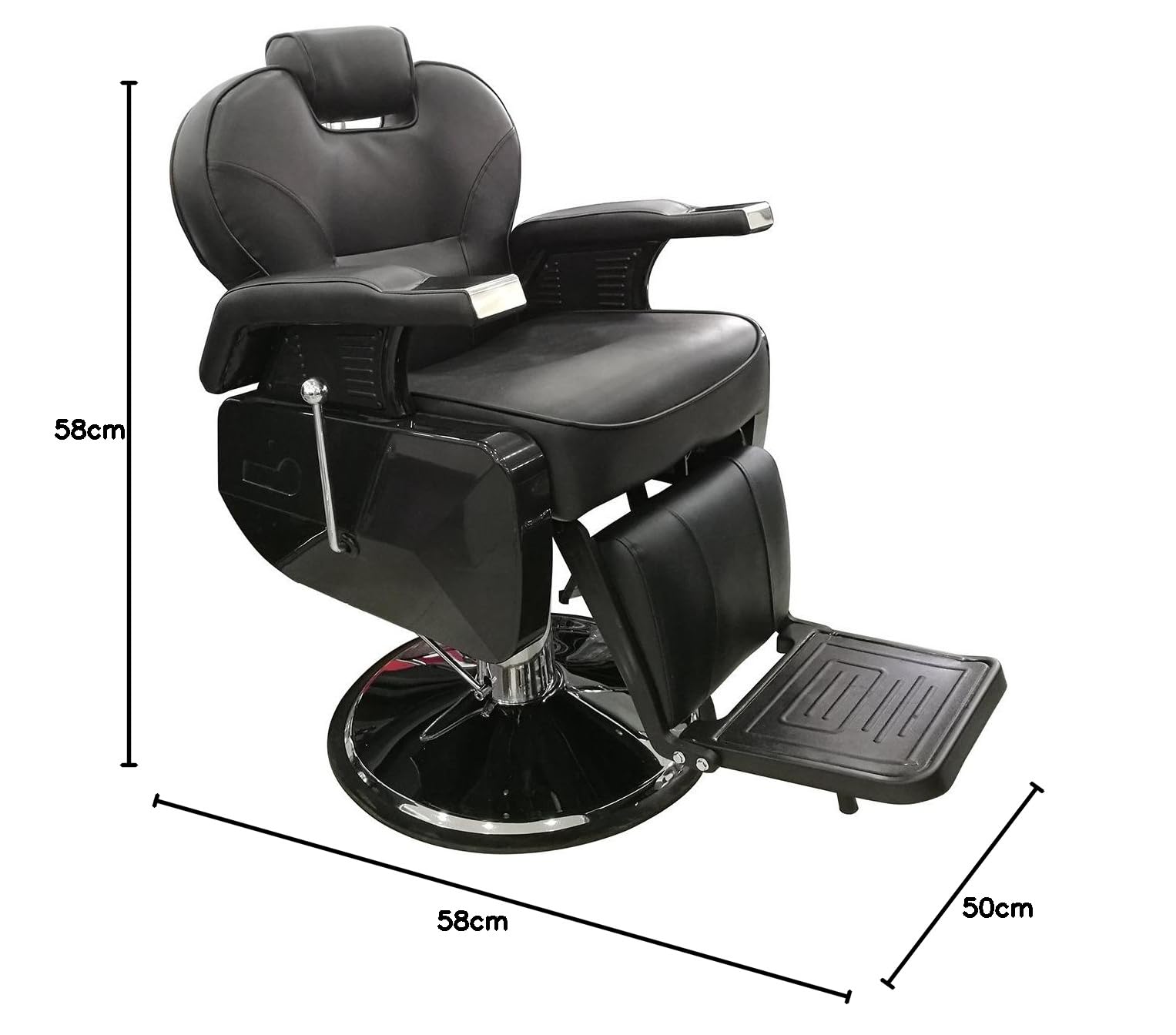 LOVECRAZY Sillón Giratoria 360º con Base Fijo y Apoyapiés, Altura Regulable, Uso Profesional para Peluquería, Tienda de Tatuaje, Salón de Belleza, Masajería BX2698A-NE