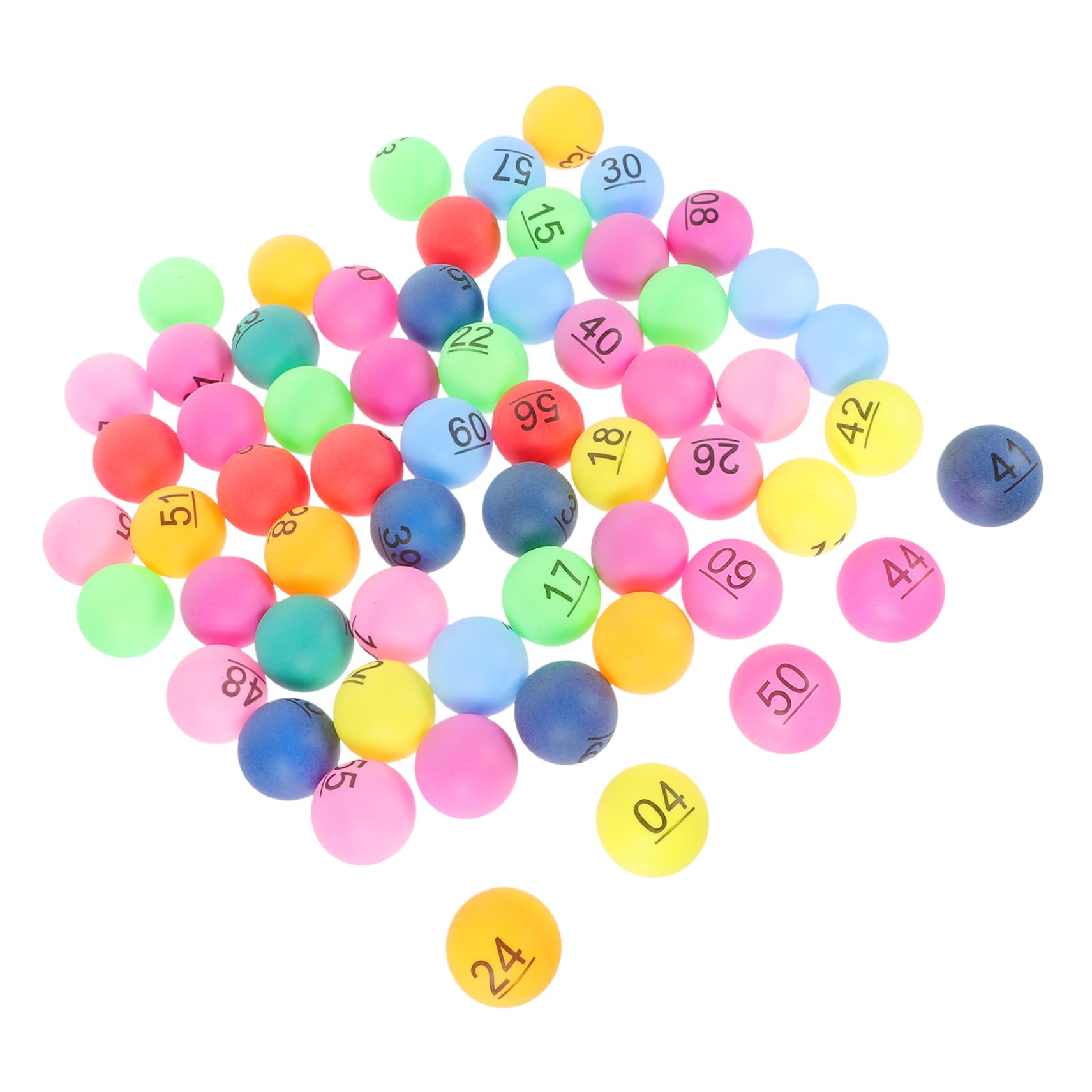 POPETPOP Plastic Balls 60pcs for Raffle Bingo Parties and Education Number Printing