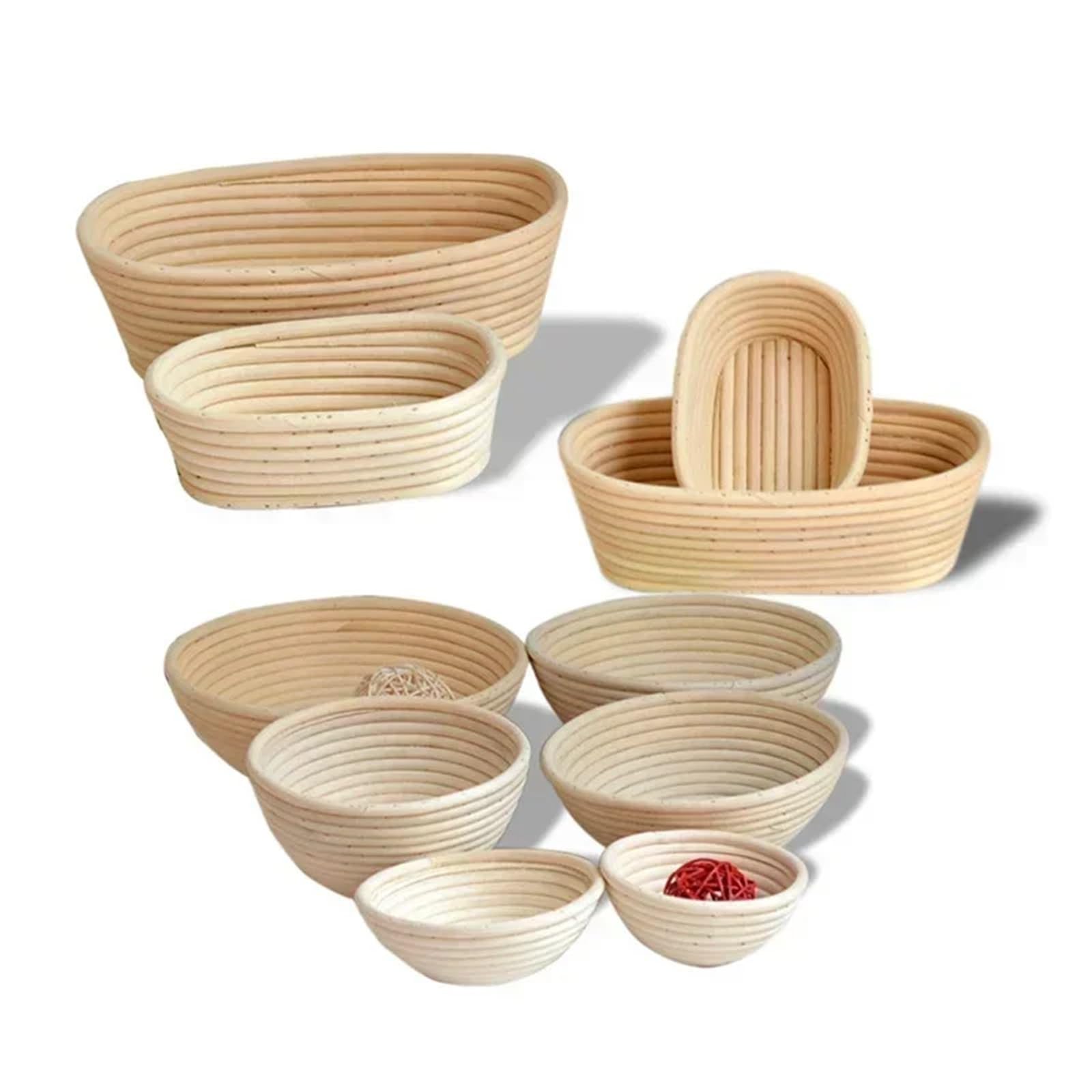Kosz do proofingu chleba, Kosze do wyrastania chleba Rattanowe drewno w kolorze Okrągłe Owalne Wiele rozmiarów(Round 23X8cm)
