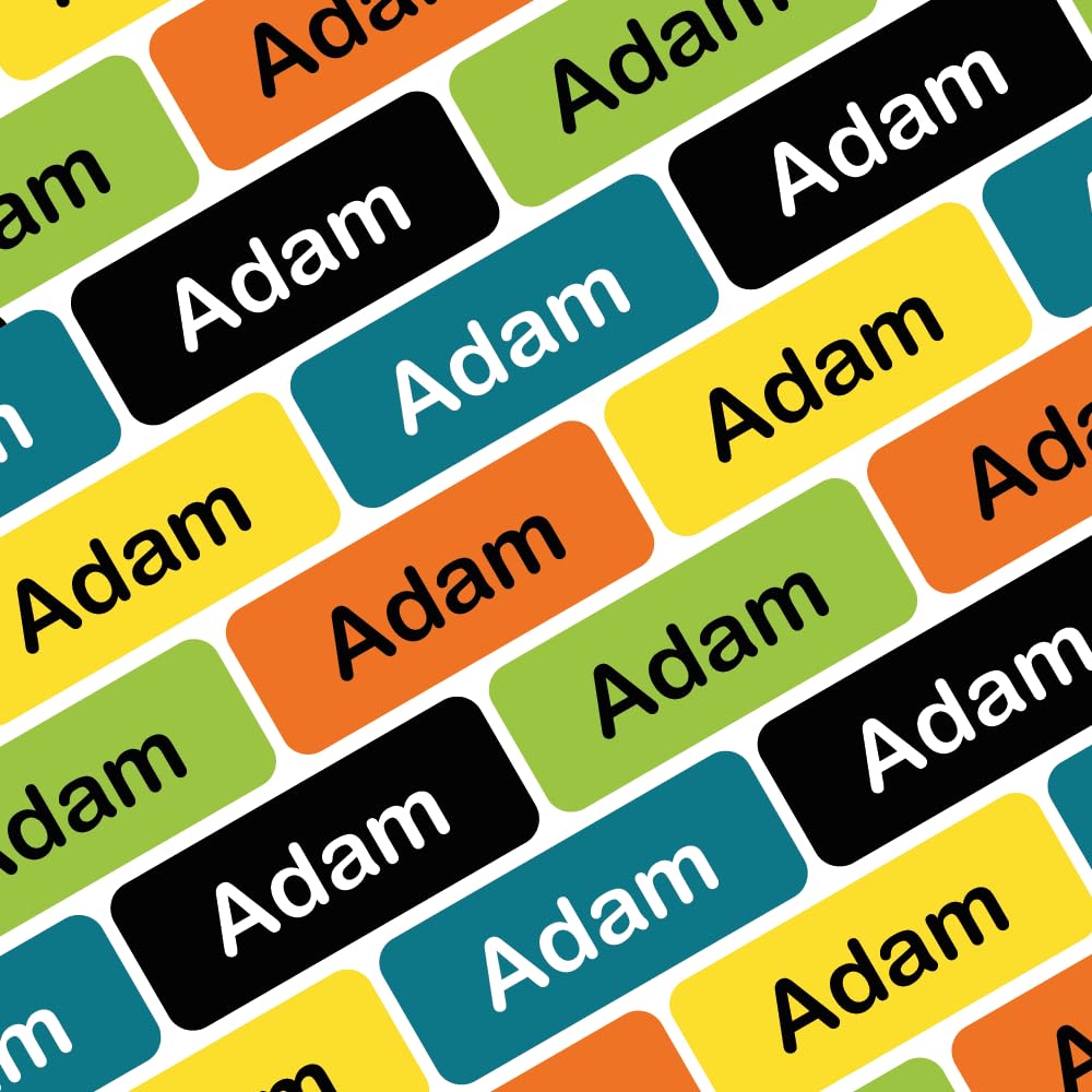 My Nametags® 175 Mini Name Stickers Pack | Personalised Small Labels for School Supplies Like Pens, Pencils, Markers & Other Stationery | Waterproof No-Iron Mini Tags for All Ages | Tools Colours
