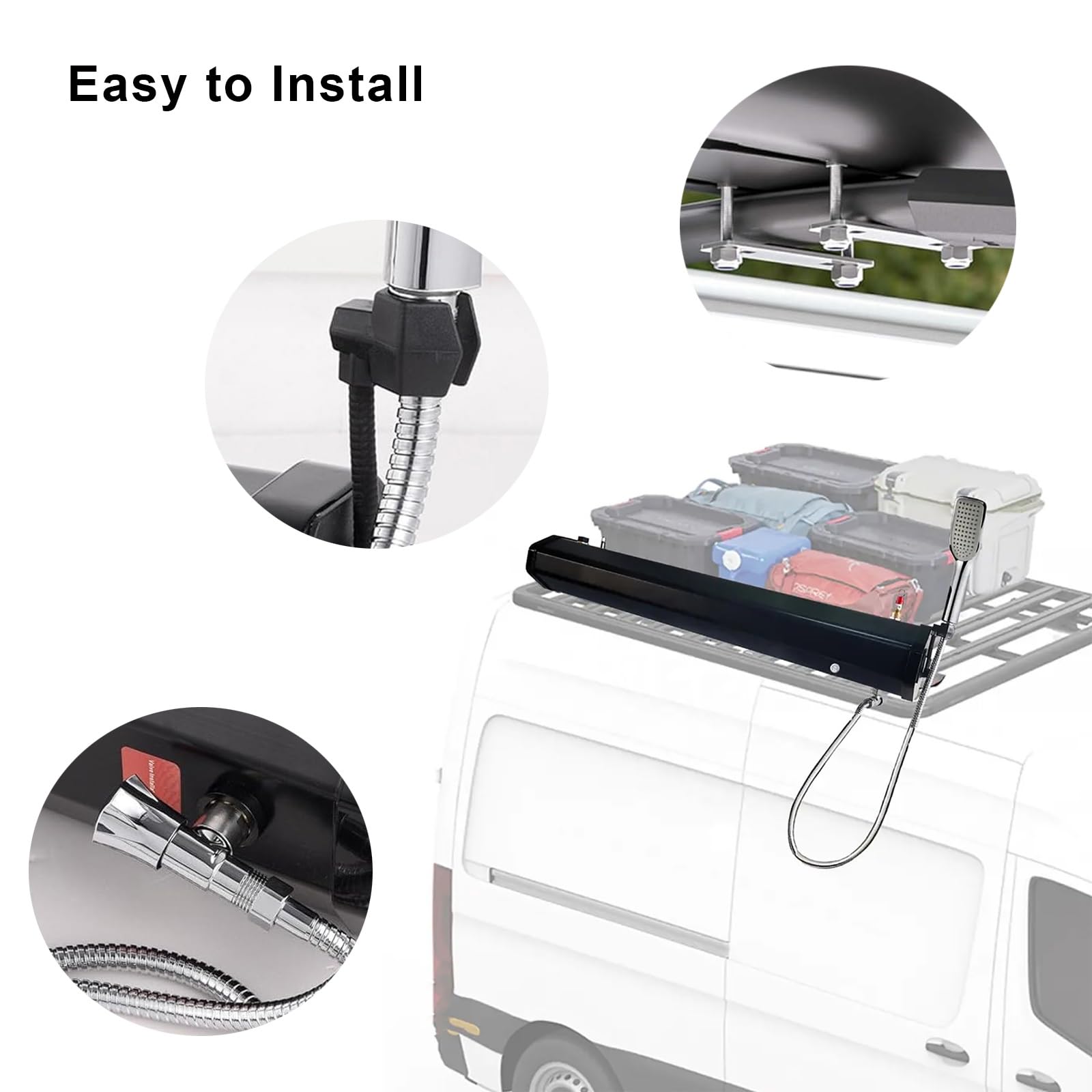 FQMYLTYN Douche de Camping, Douche de Route Solaire Portable, Réservoir d'eau sous Pression 20 L/30 L, Stockage d'eau Portable pour Véhicules, Camions et SUV(30L)