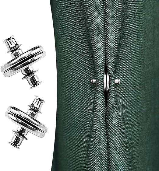 Image of Curtain Weights Magnetic Buttons, Round Curtain Magnets Closure with Back Tack, Light- Leaking Curtain Magnetic Holdback Button DIY Craft Accessory Home Decoration (10)