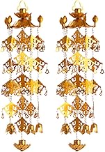 Yoraku Aluminum Lotus Kasa Buddhist Altar, Gold Plated Buddhist Altar, Buddhist Altar, Buddhist Service, Decoration, 1 Pair (M)