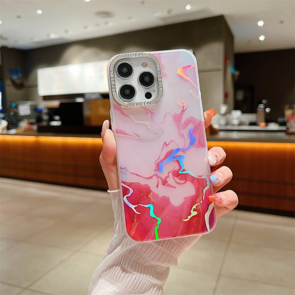 Pare-chocs antichoc iPhone 12 Pro Max rose marbré robuste