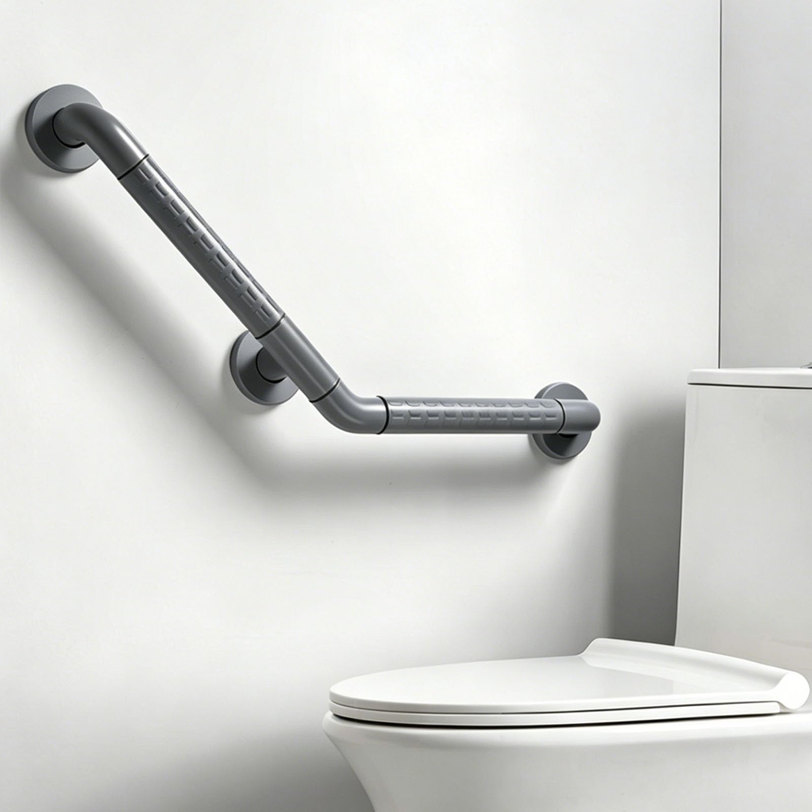 FKXSXAZ Bathroom Grab Bar for Bathtubs and Showers, 135° Angled Toilet Safety Support Hand Rail Handicap Elderly Injury, Wall Mount 11.81in 17.71in Sturdy Handle(45x45cm/17.71x17.71in)