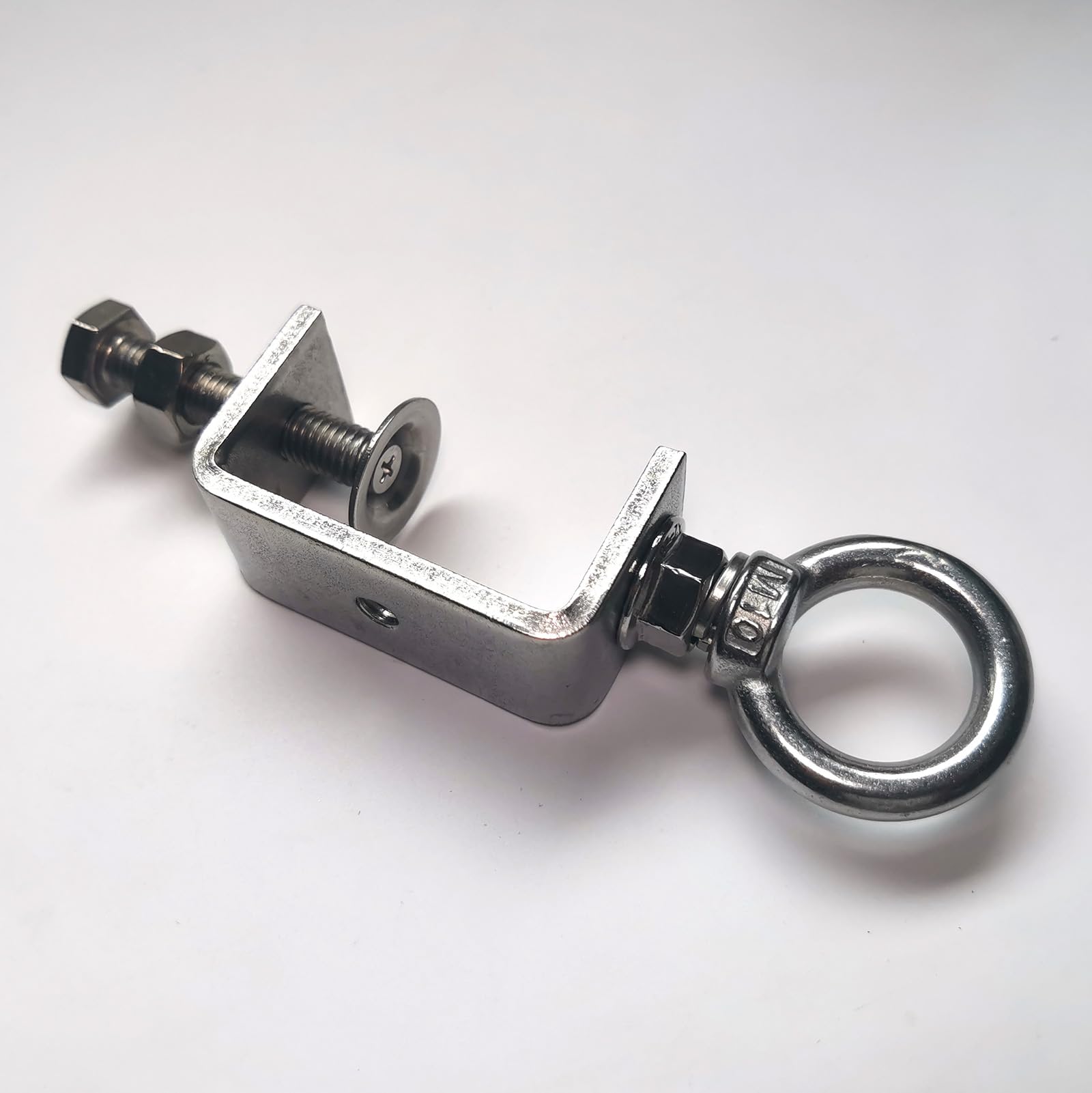 Lot de 6 serre-joints en C en acier inoxydable - Petite pince en C - Plage de serrage réglable de 20 à 50 mm - Ouvertures de mâchoire en C de 55 mm avec vis à anneau M8 M10 pour le travail du