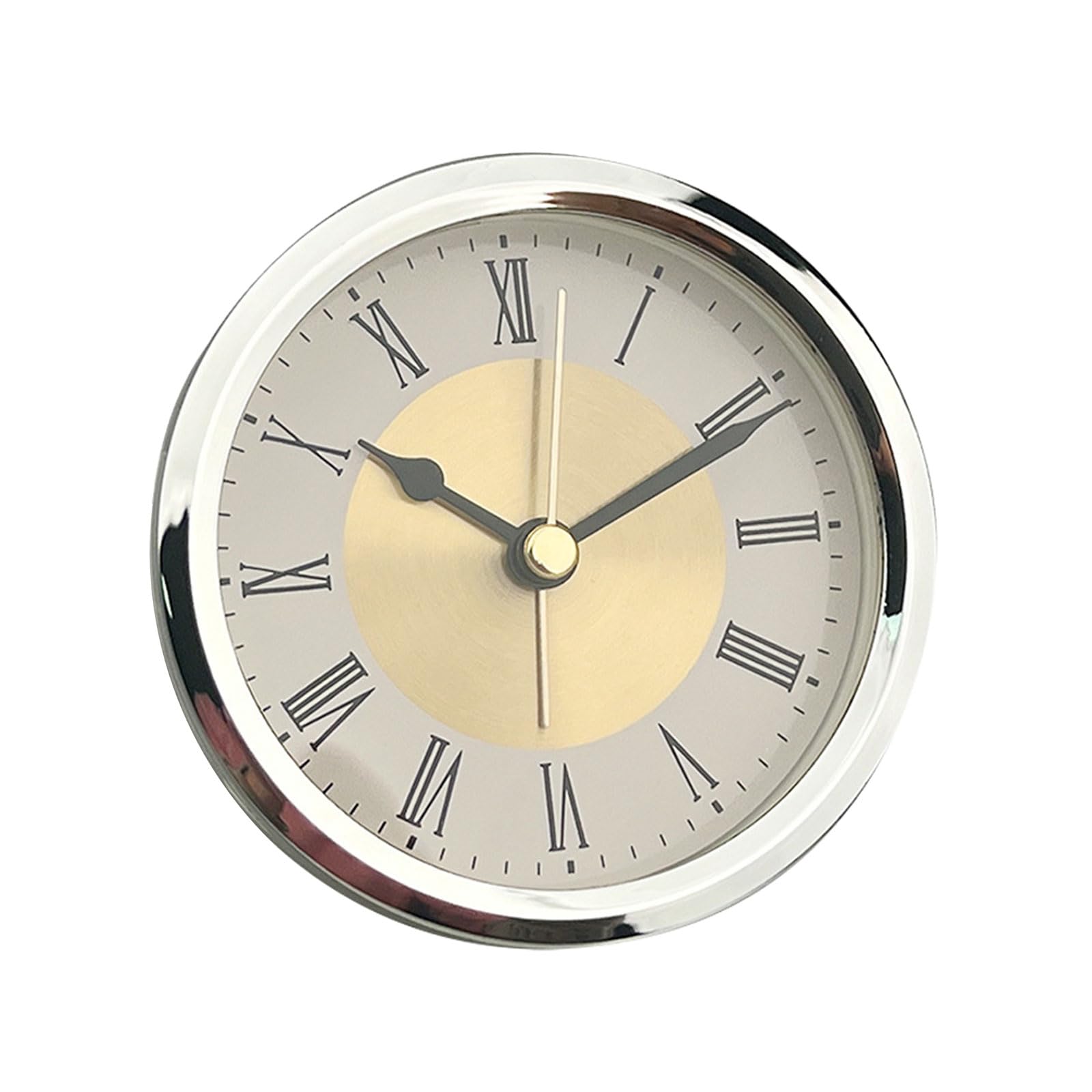 FackLOxc Miniature 89mm Quartzs Alarm Clock Face Insert Movement Replacement Parts with Roman Numerals for Craft Projects Battery Operated Insert