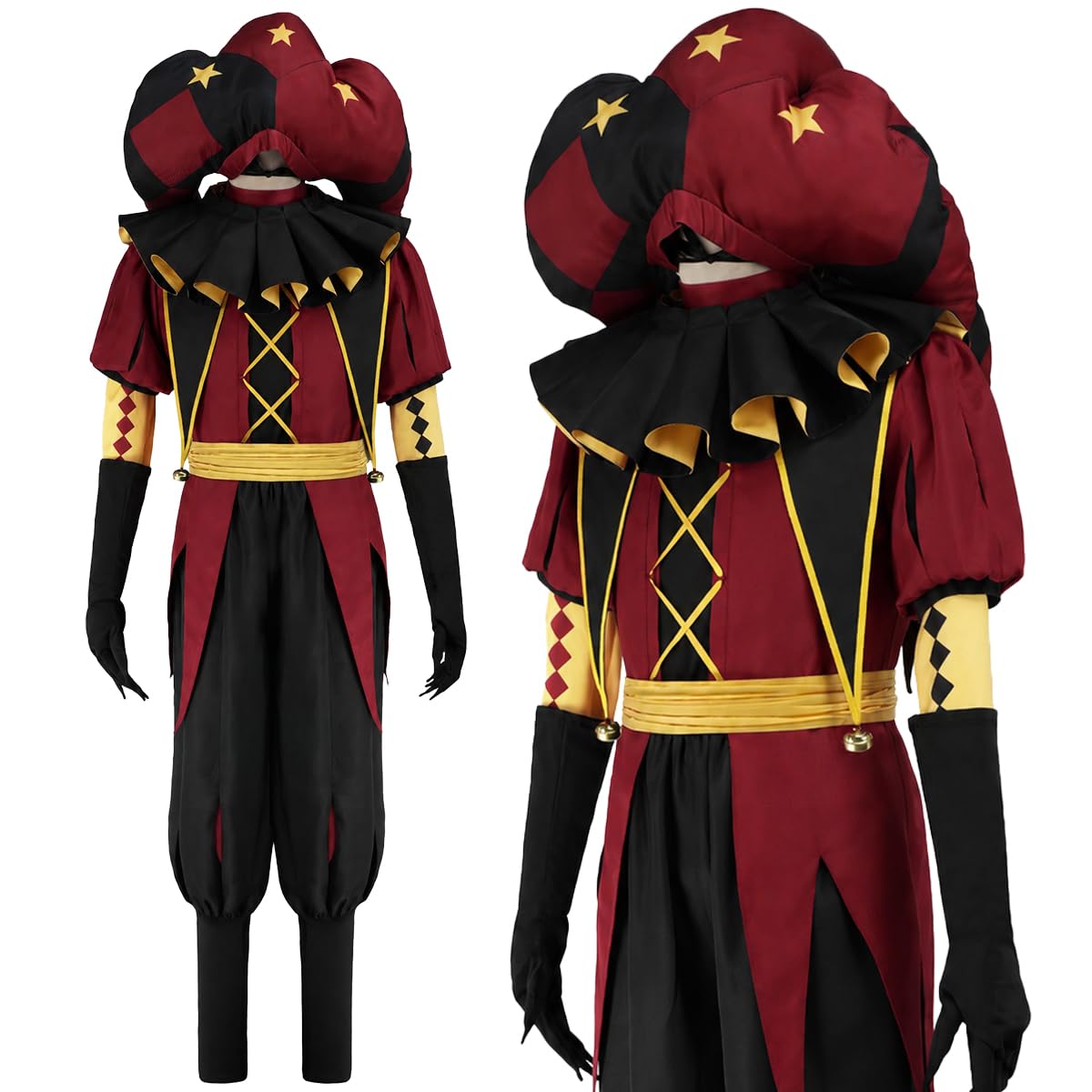 [HOLOUN] コスチューム ハロウィン仮装 Circus サーカス Pomni ポムニ Pierrot ピエロ Harlequin ハーレクイン TheJester ジェスター コスプレ衣装 ゲーム アニメ仮装 cosplay ハロウィンコスプレ衣装 クリスマス イベント [並行輸入品]