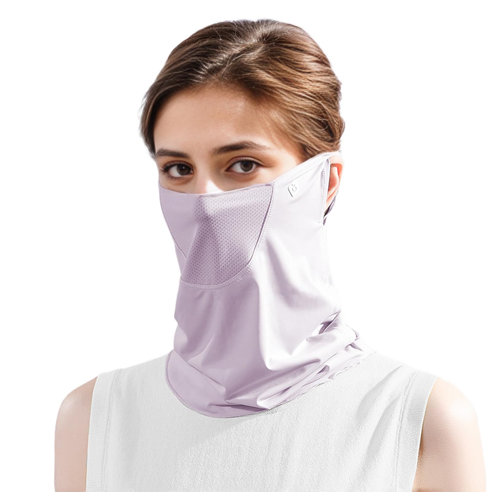 PROUDDEMON UPF 50+ Cooling Face Cover Neck Gaiter, Breathable Ice Silk Sun Mask with Ear Loops for Men Women