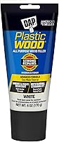 DAP Plastic Wood White Latex Wood Filler 6oz - Shrink-Resistant Repair for Cracks, Gouges & Holes on Furniture