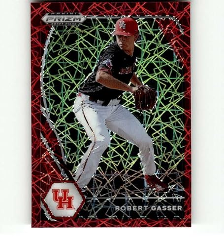 2021 Panini Prizm Draft Picks Red Velocity #71 Robert Gasser Houston Cougars RC Rookie Baseball Trading Card