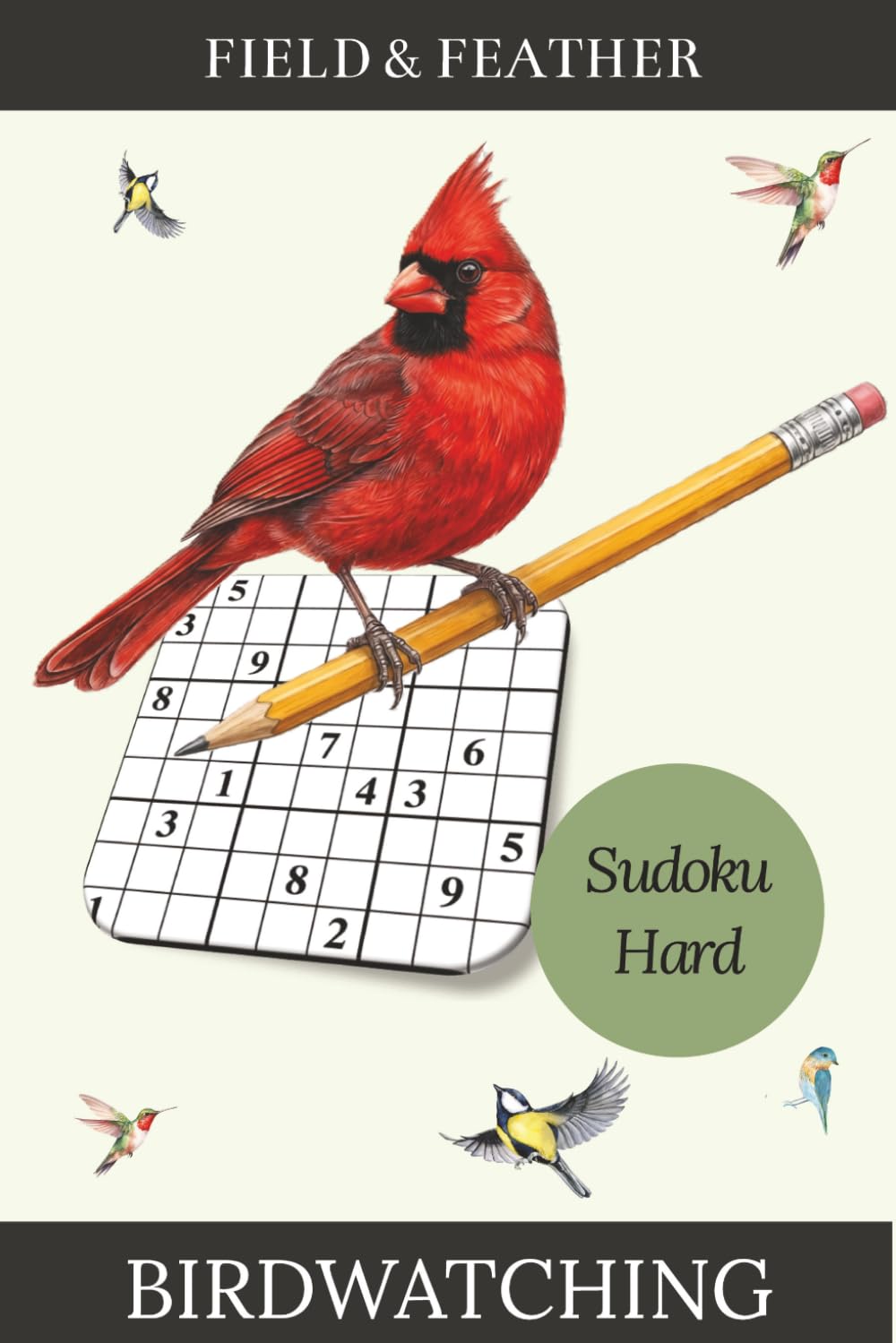 Birdwatching Sudoku - Hard: Soduko Puzzle Book for Birdwatchers | 50+ Puzzles | 110 pages | 6" x 9" | Solutions Included (Field & Feather)