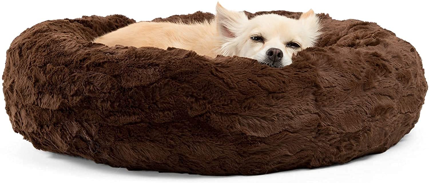 Caresful The Original Calming Donut Cat and Dog Bed in Lux Fur, Machine Washable, Orthopedic Relief, for Pets Brown (Small) (B0936W3PSZ) Amazon Price History, Amazon Price Tracker
