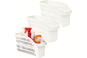 3-Pack Under-Sink Plastic Storage Drawers with Wheels for Kitchens and Bathrooms