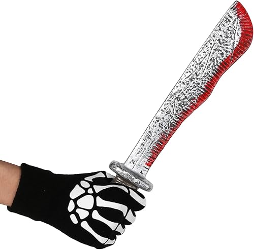 Miniatura 3 de JPMOS Juego de disfraz de machete de calavera de machete de Halloween negroplateado