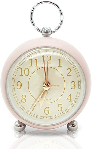 Miniatura 9 de Rohome Reloj despertador pequeño con luz nocturna, movimiento de cuarzo silencioso, sin tictac, decorativo, para colgar en la pared, para mesita de