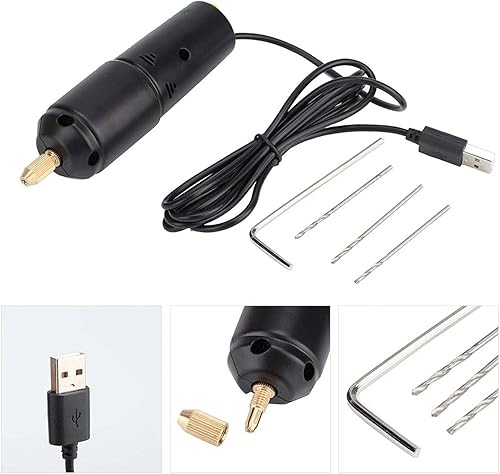 Miniatura 8 de Mini taladro de mano eléctrico, mini taladro de mano eléctrico portátil de 5 V, mini herramienta de taladro eléctrico pequeño taladro de mano micro
