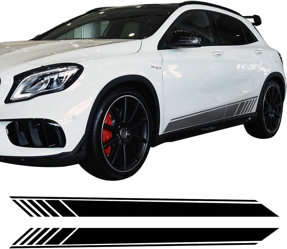Charminghorse Edition 1 Style Side Stripe Skirt Sill Door Side Decal Sticker for Mercedes Benz GLA Class X156 GLA45 AMG GLA180 GLA200 GLA250 (Matte Black)
