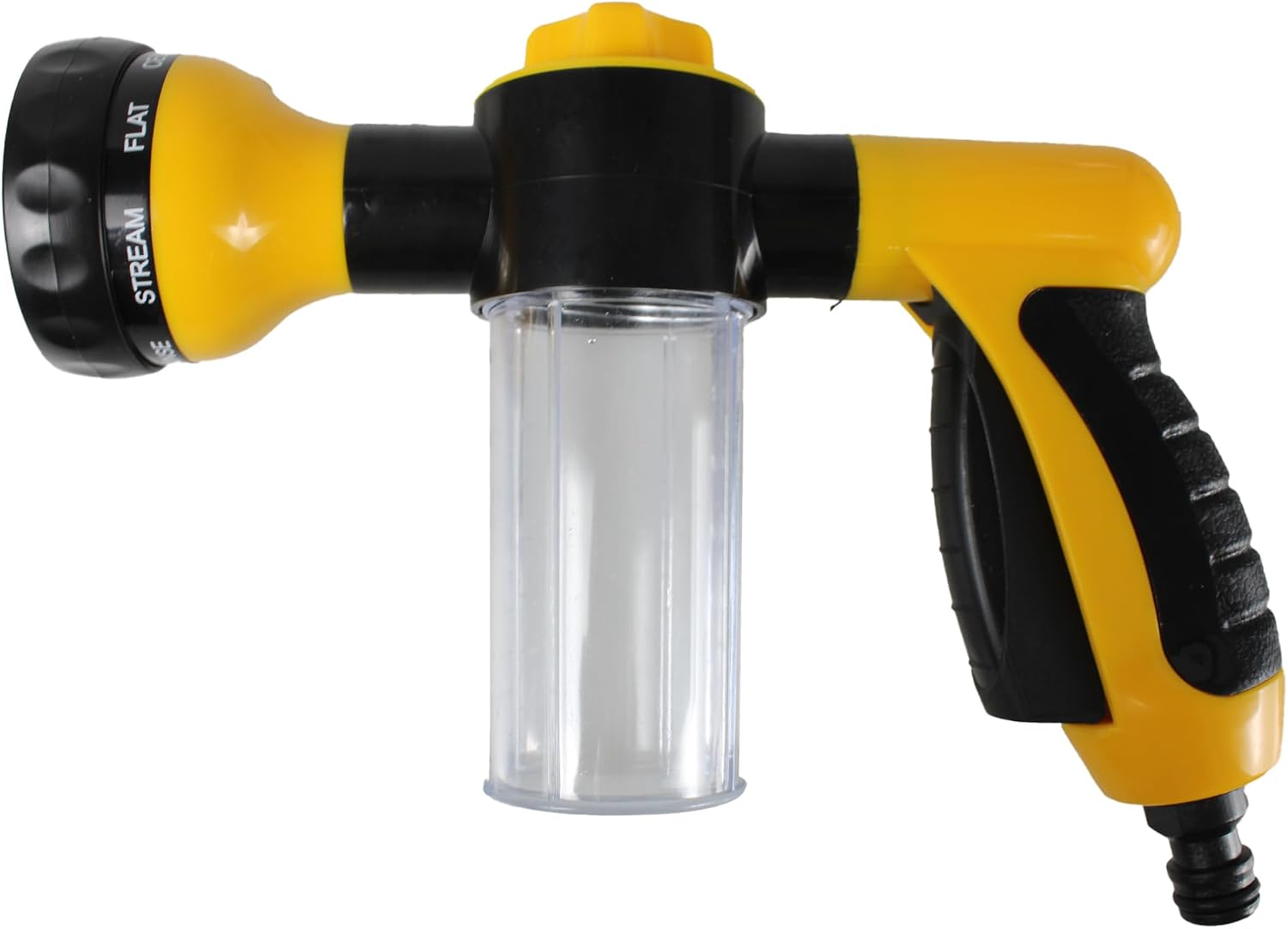 Car Wash Brush Foam Gun,High-Pressure Garden Hose Nozzle With 8 Spray Patterns & 3.5OZ Soap Dispenser - Ideal For Lawn,Car Wash,Cleaning,Patio(Yellow)