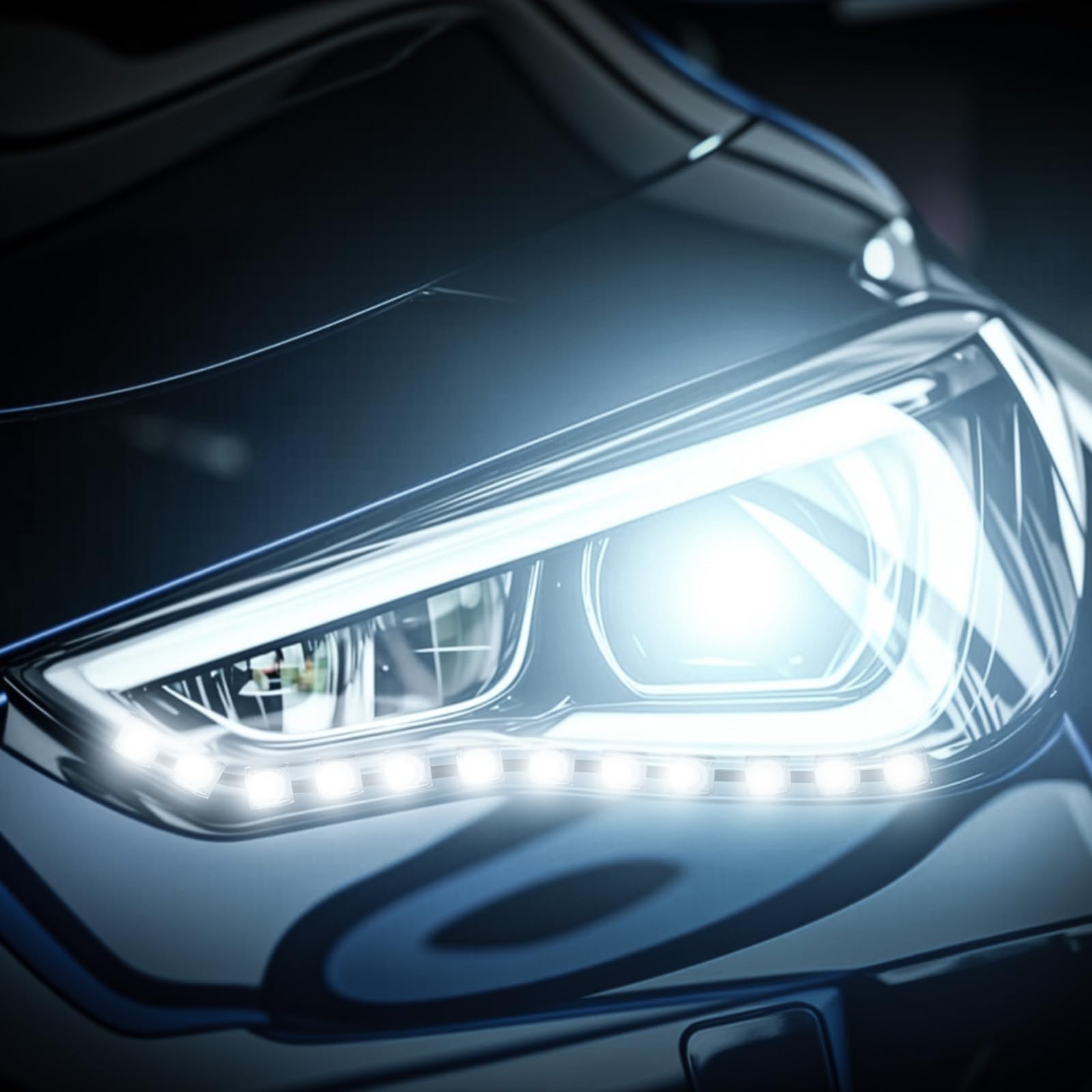 2 luci di marcia diurna e fendinebbia per auto, 12 LED, impermeabili, 12 V, colore: bianco