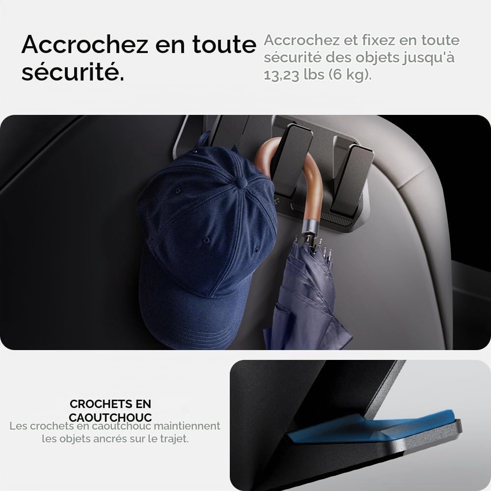 Spigen Crochets Arrière pour Appuie-Tête de Siège Auto en Caoutchouc