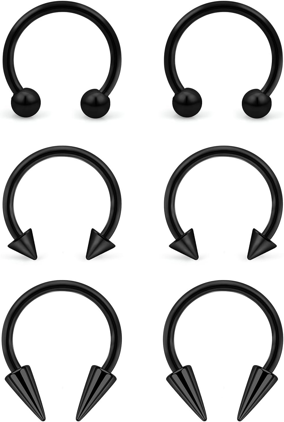 Lcolyoli 16g Septum Rings Externally Threaded Surgical Steel Septum Jewelry Lip Rings Hoop Labret Jewelry Smiley Piercing Jewelry Horseshoe Earrings Daith Piercing Jewelry for Women Men