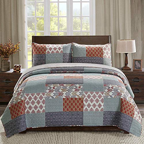 Slpr Urban Retreat 3-Piece Quilted Bedding Set - King Quilt With 2 Pillow Shams: Checkered Farmhouse Bedding, Lightweight Country Coverlet, Summer Lodge Bedspread, King Comforter Sets #TOP5