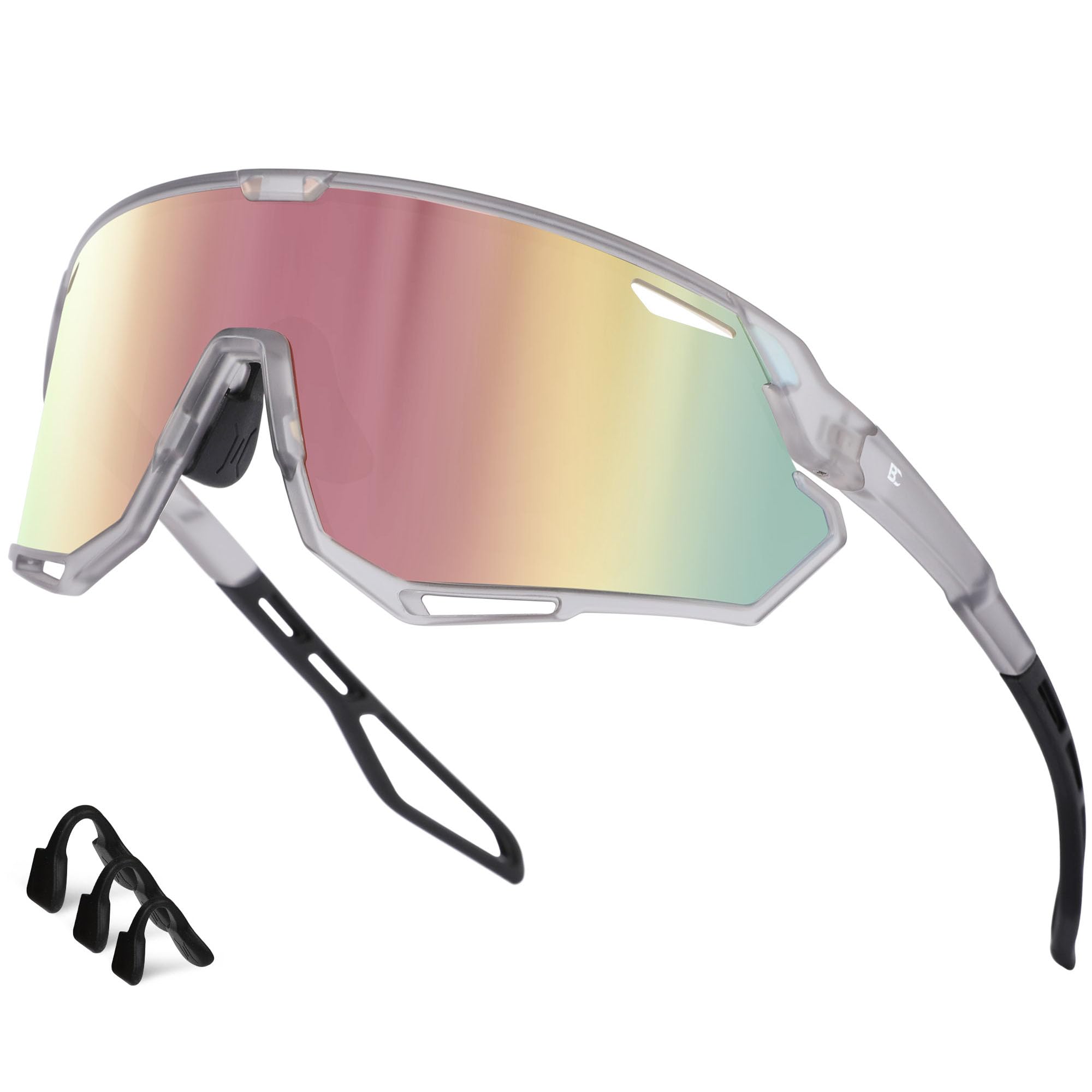 Bircenpro Sportbrille-Sonnenbrille für Herren Damen – UV Protection Fahrradbrille Radbrille für Laufen, MTB, Golf, Rennrad und Radfahren
