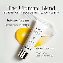 d\'alba Piedmont White Truffle Double Moisture Cream, 2-in-1 Face Moisturizer, Vegan Skincare, Vegan Collegen, Skin Firming and Tightening, Dual Formula in ONE tube, Korean Skin Care (2.02 oz)