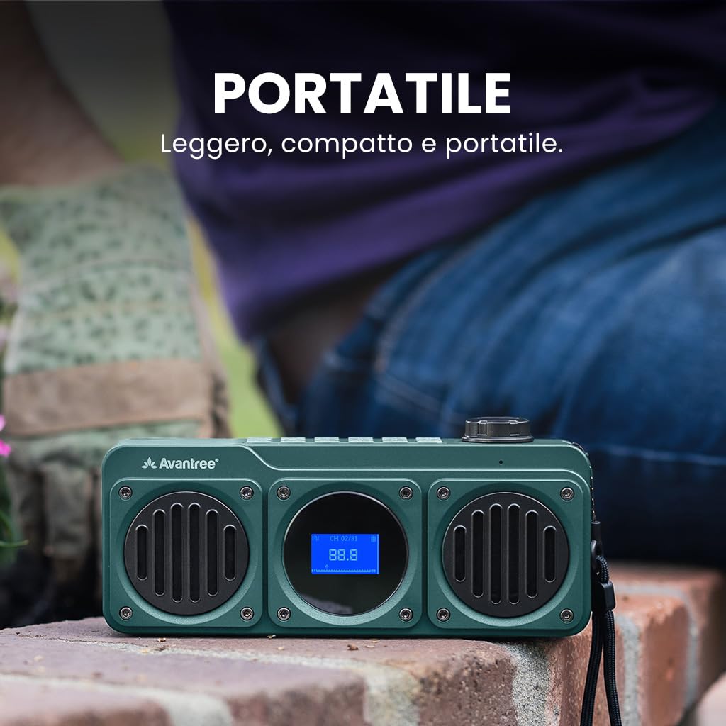 Boombyte - Radio FM Portatile 4 In 1 &amp; Altoparlante Bluetooth