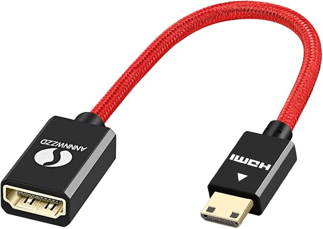 ANNNWZZD Mini HDMI to HDMI Adapter, Mini HDMI to HDMI Female Support 3D, 4K for Camera, Laptop etc