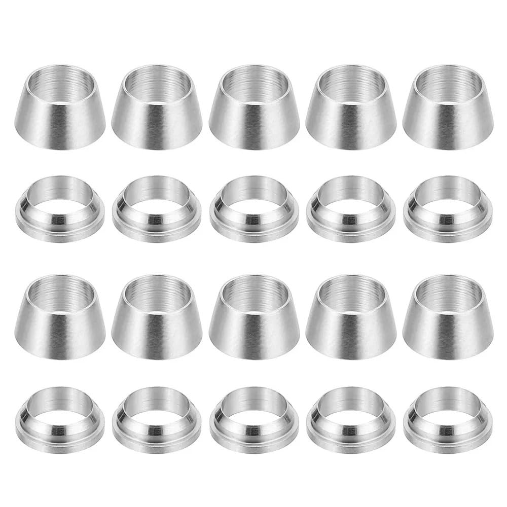 zorfar SS304 Stainless Steel Double Ferrule Sleeve, Compression Tube Fitting Replacement Ferrules, Metric Tube OD 3/4/6/8/10/20/25mm Imperial 1/8" 1/4" 3/8" 1/2" 10PCS(10mm)