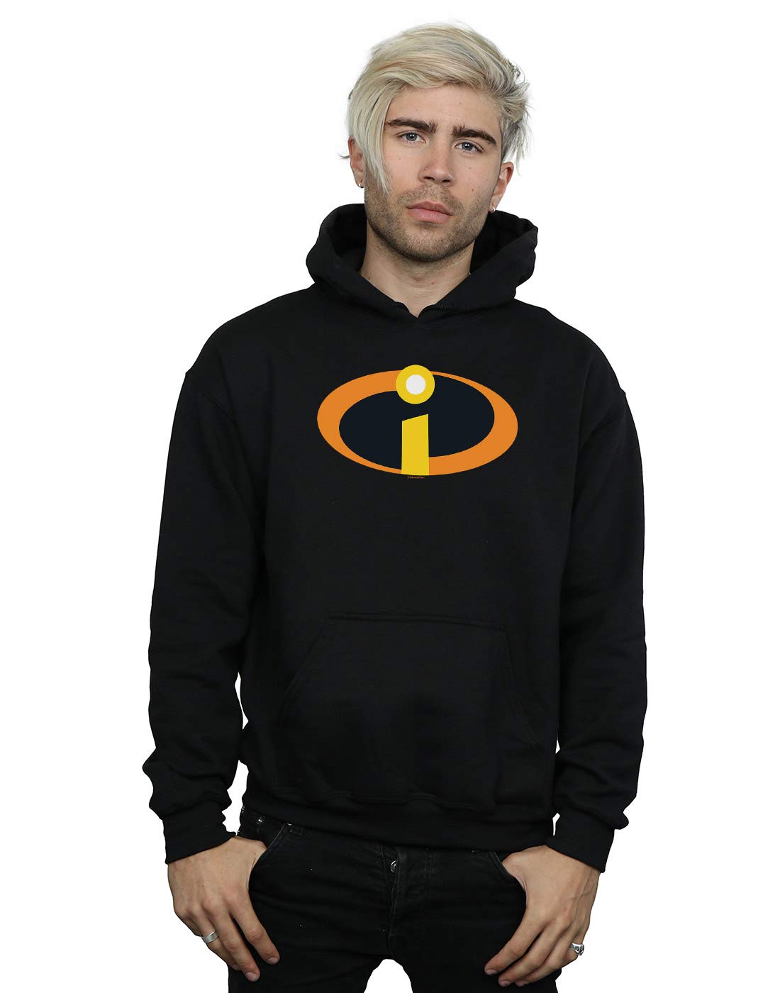 Disney Men's The Incredibles Costume Logo Hoodie Black Large