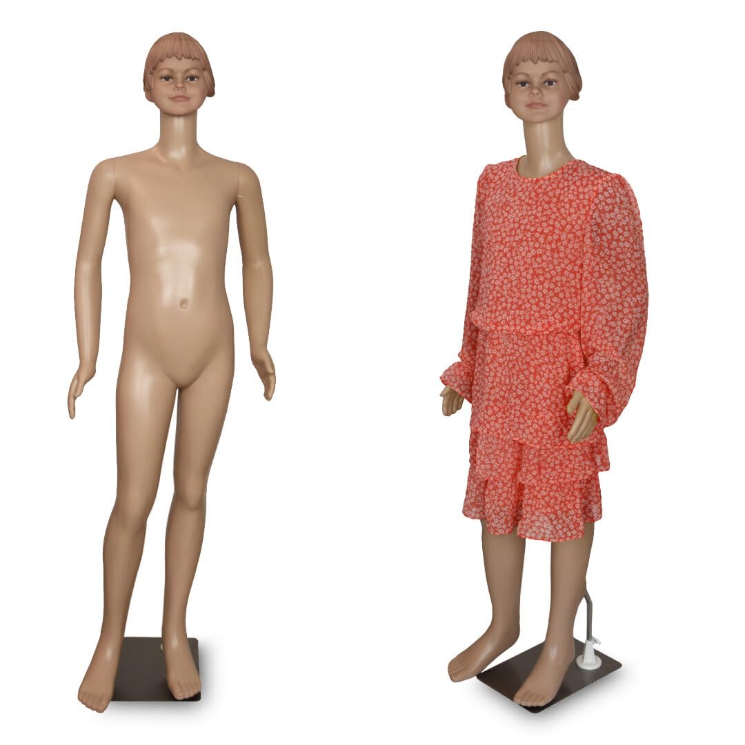 BITUXX Schaufensterpuppe Weiblich Mädchen Schaufensterfigur Mannequin Schneiderpuppe 360° beweglich 140cm