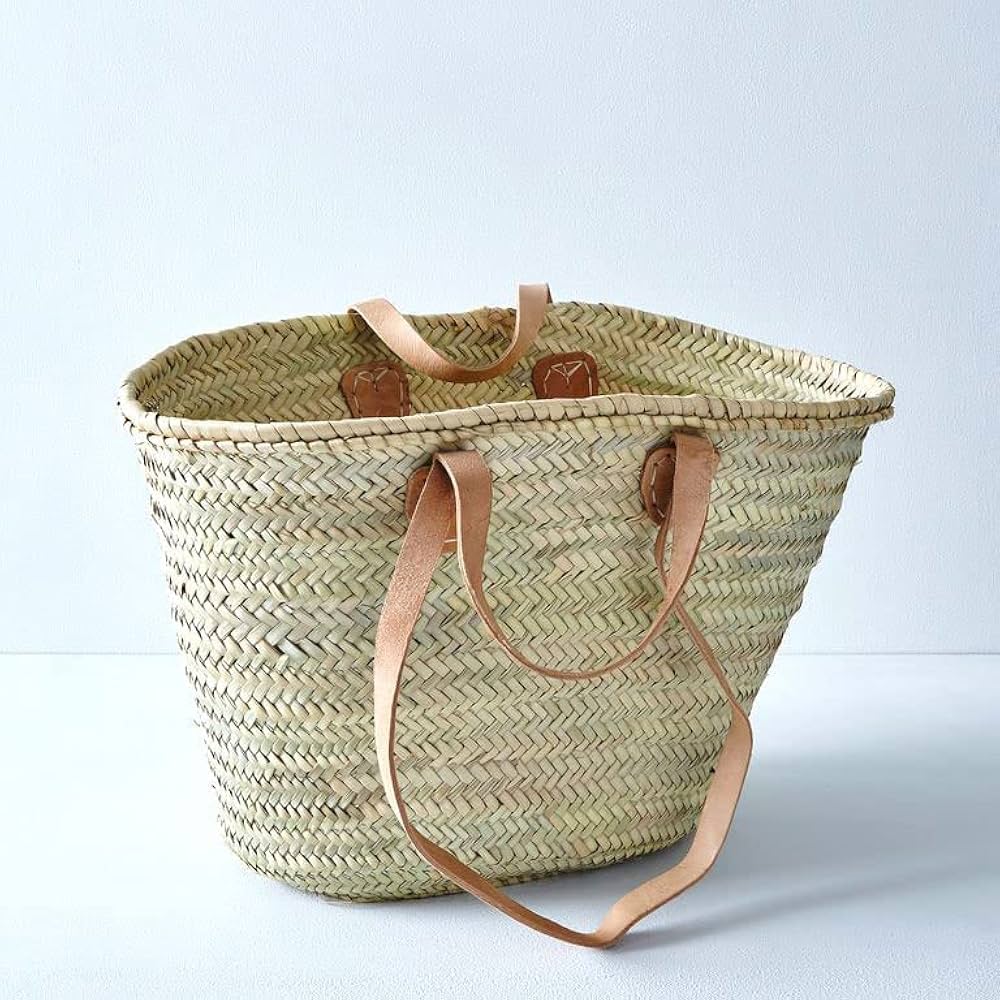 バッグ French Baskets Amazon.com: FRENCH BASKET with double flat leather handles