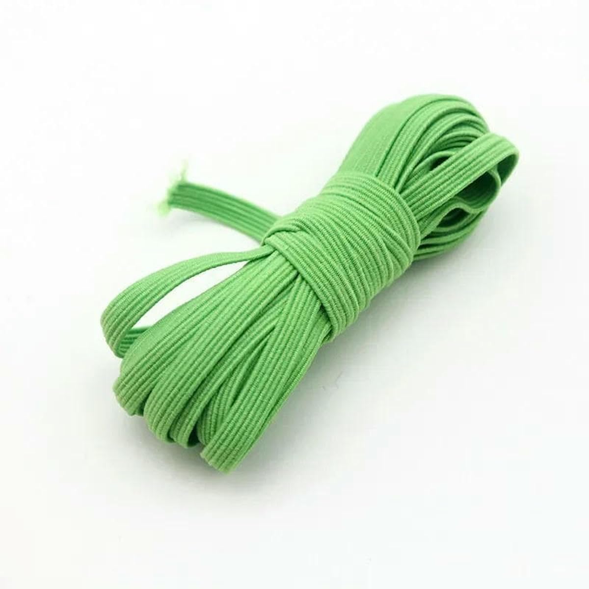 Banda elástica de 6 mm para costura doméstica, color verde fruta, 5 m, 10 m, 20 m, 40 m, 90 m, 150 m, volumen total.