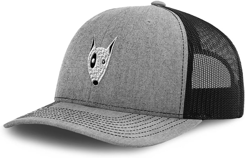 - Custom Richardson Mesh Cap Embroidered Bull Terrier Dog Head Silly Trucker Hats for Men & Women