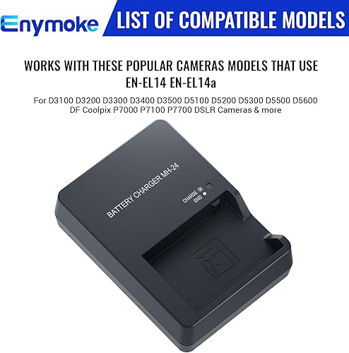 Miniatura 6 de MH-24 Cargador de batería rápido para Nikon EN-EL14 EN-EL14A Batería compatible con Nikon D5300 D3400 D5500 D5200 D3100 D3200 D3300 D3500 D5600