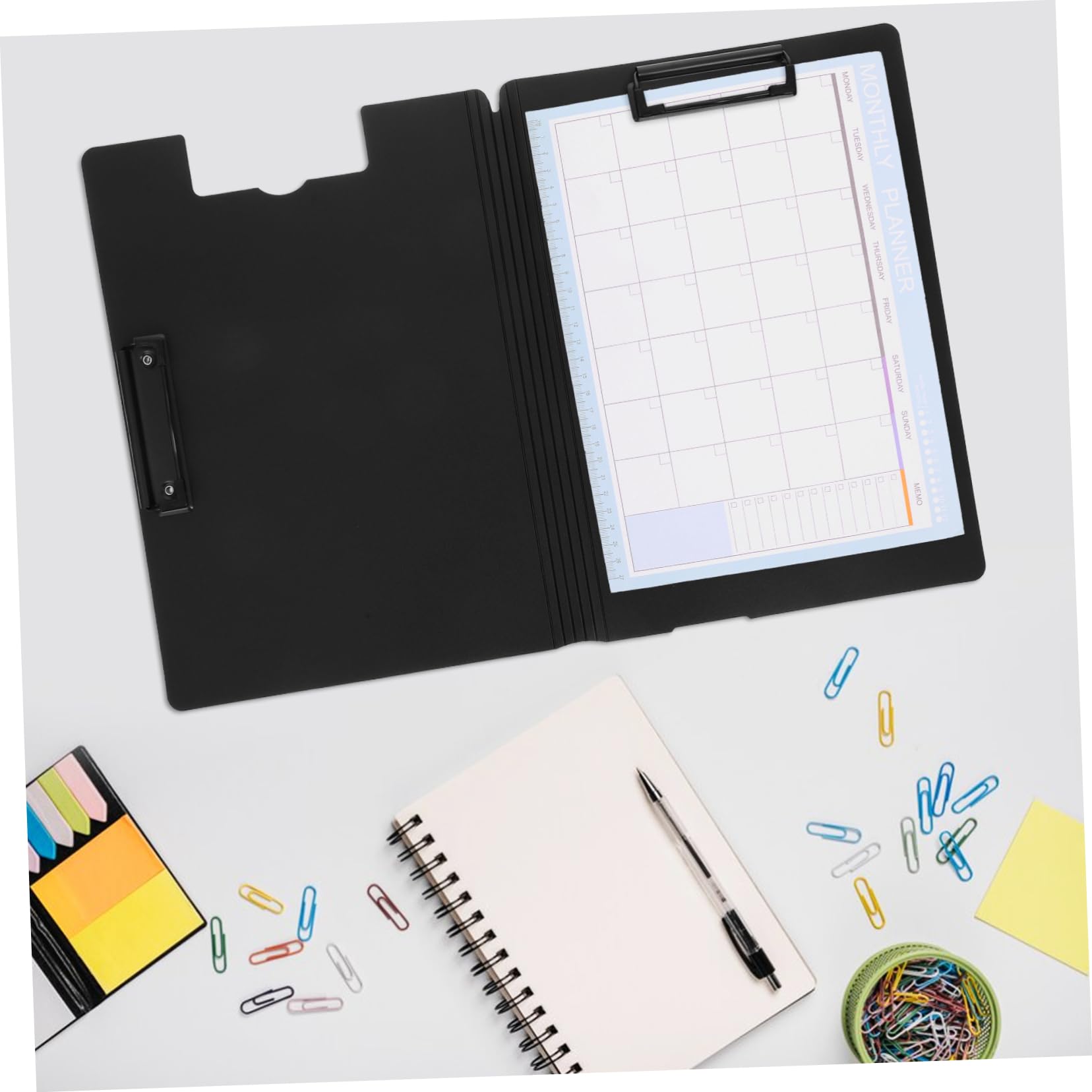 Uonlytech 6 Pezzi Portablocco Pieghevole A4 in Plastica con Doppie Clip Metalliche, e Leggero, per Ufficio e Aula